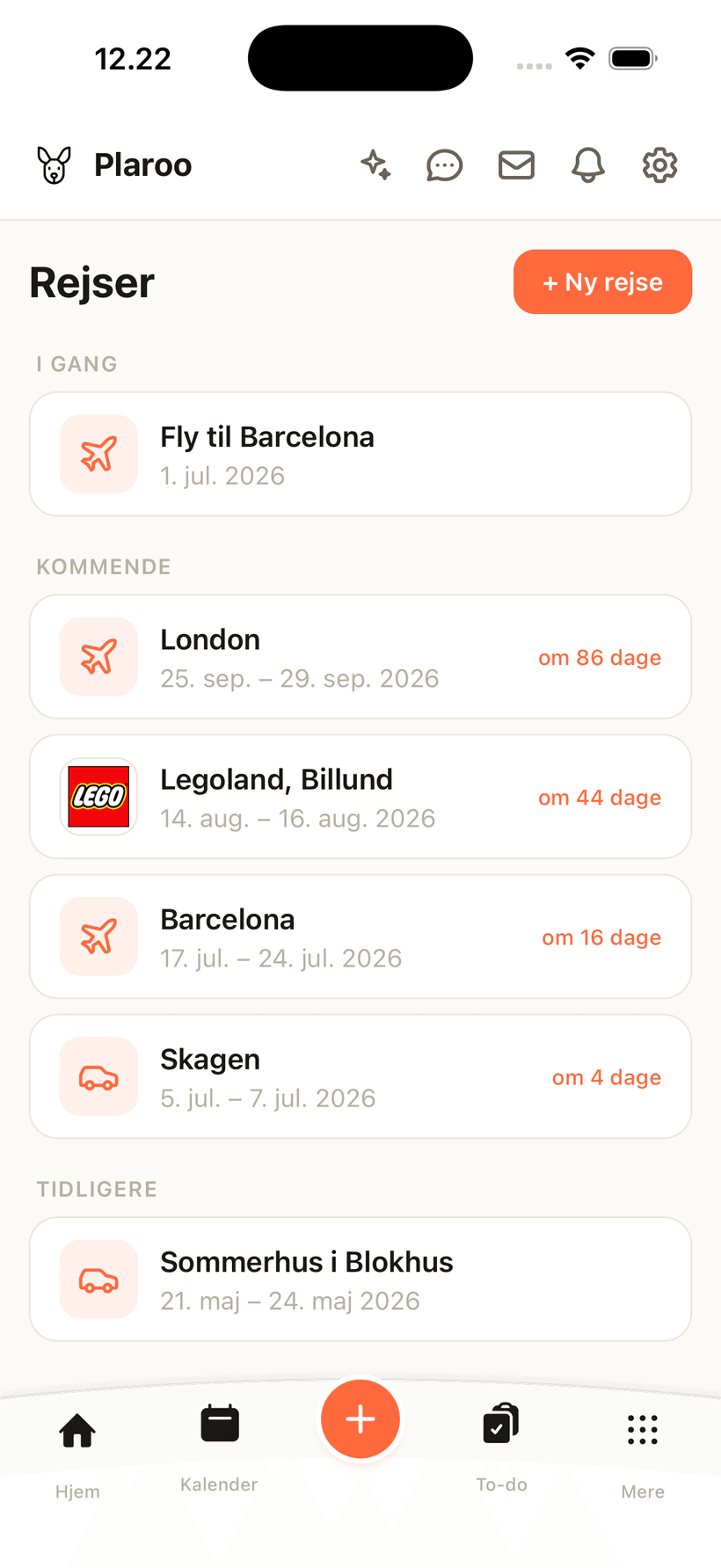 Plaroos rejseoversigt