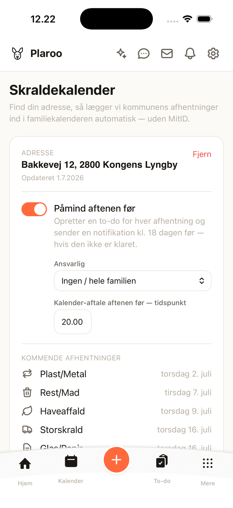 Plaroos skraldekalender